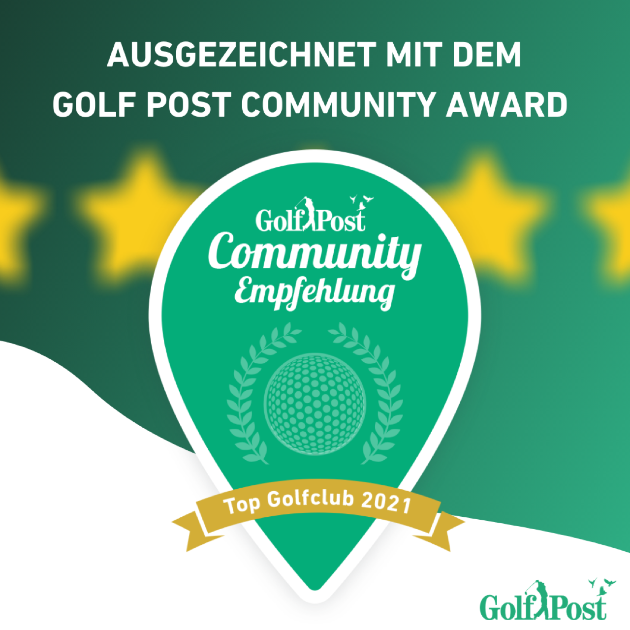 2021 Top Club Golf Post Community Award 38 von über 700 größer 45 von 5 Sternen